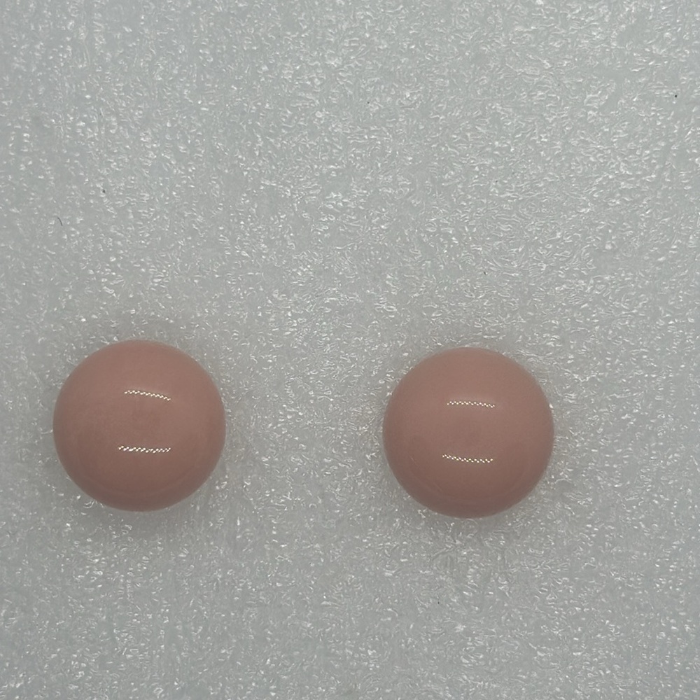 Vintage Style Blush Pink Stud Earrings -Coral Pastel Round Studs - Minimalist